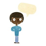 cartoon curious boy with speech bubble N3