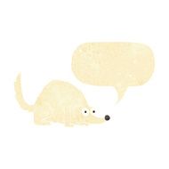 cartoon happy dog with speech bubble N8