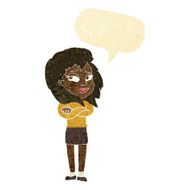 cartoon woman with crossed arms speech bubble N2