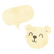 cartoon happy polar bear face with speech bubble
