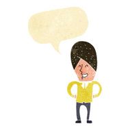 cartoon happy man with speech bubble N19