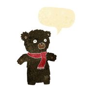 cartoon cute black bear with speech bubble N7