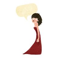cartoon woman pulling photo face with speech bubble N2