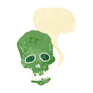 cartoon skull with speech bubble N4
