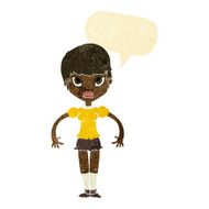 cartoon woman looking annoyed with speech bubble