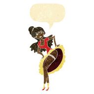 cartoon flamenco dancer with speech bubble
