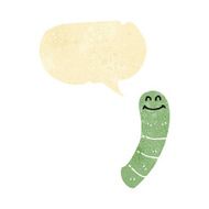 cartoon worm with speech bubble