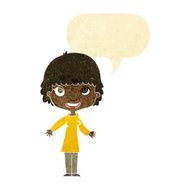 cartoon happy woman with speech bubble N13