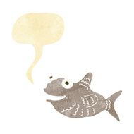 cartoon happy fish with speech bubble N3