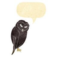 Cartoon owl with speech bubble N5
