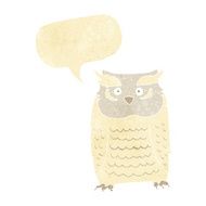 Cartoon owl with speech bubble N6