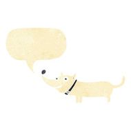 cartoon happy dog with speech bubble N9