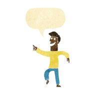cartoon grinning man with speech bubble N7