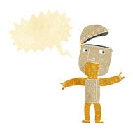 cartoon funny robot with speech bubble N6