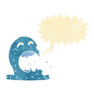 cartoon gross ghost with speech bubble N5
