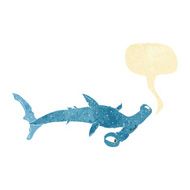 cartoon hammerhead shark with speech bubble N2