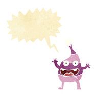cartoon funny creature with speech bubble N2