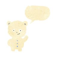 cartoon polar bear cub with speech bubble N4