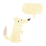 cartoon wolf cub with speech bubble