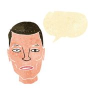 cartoon serious male face with speech bubble N2