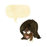 cartoon annoyed woman with speech bubble N7