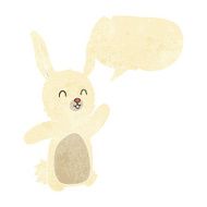 cartoon happy rabbit with speech bubble N2