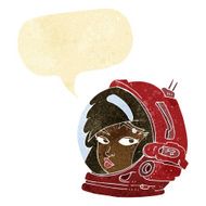 cartoon female astronaut with speech bubble N2