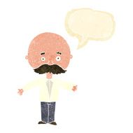 cartoon man with mustache speech bubble N6