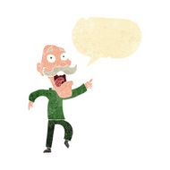 cartoon frightened old man with speech bubble N2