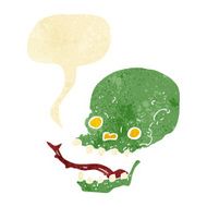 cartoon spooky skull with speech bubble N14