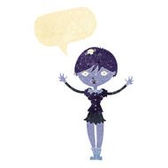 cartoon vampire girl with speech bubble N11
