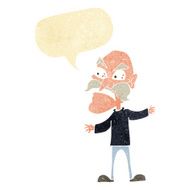 cartoon angry old man with speech bubble N8