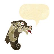 cartoon medieval carving with speech bubble