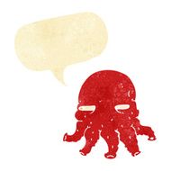 cartoon alien face with speech bubble