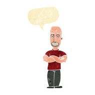cartoon angry man with mustache speech bubble