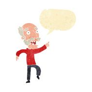 cartoon frightened old man with speech bubble N3