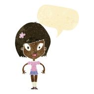 cartoon pretty woman with speech bubble N5