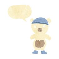cartoon cute polar bear with speech bubble N4