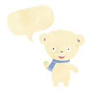 cartoon cute polar bear with speech bubble N5