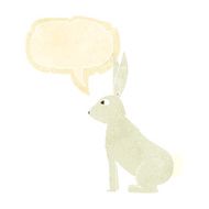 cartoon rabbit with speech bubble N3