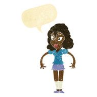 cartoon pretty woman with speech bubble N7