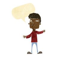 cartoon curious man with speech bubble N3