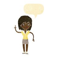 cartoon woman with idea speech bubble N7