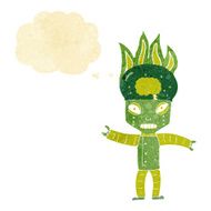 funny cartoon robot with speech bubble N5