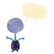 cartoon space alien with speech bubble N2