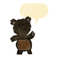 cartoon black bear with speech bubble N6