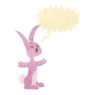 cartoon rabbit with speech bubble N4