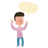 cartoon anxious man with speech bubble N2