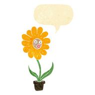 cartoon flower with speech bubble N2