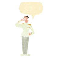 cartoon military man in dress uniform with speech bubble N2